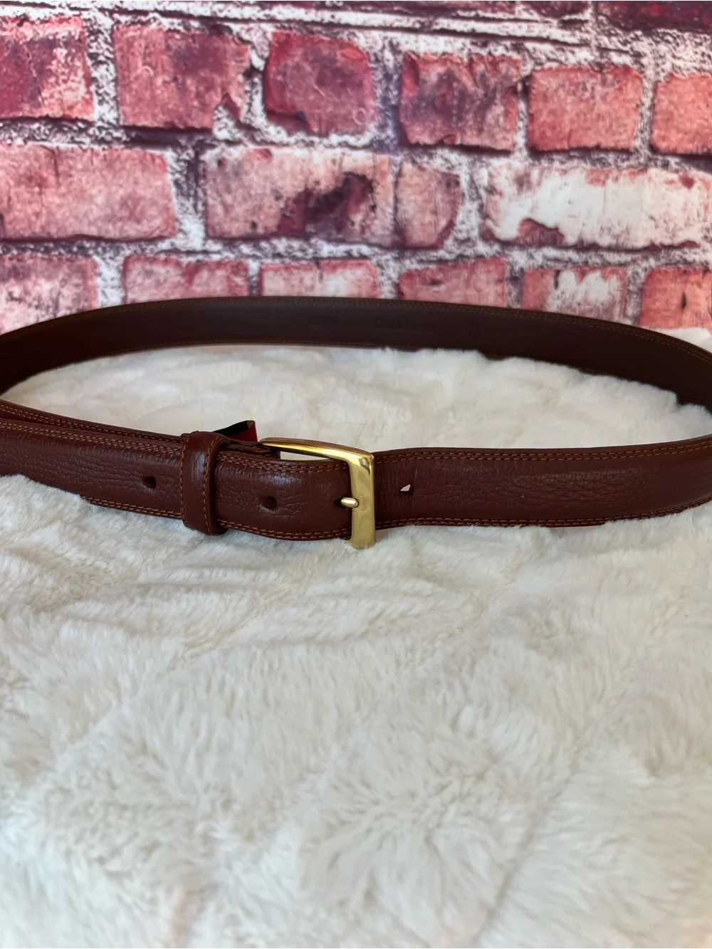 Cole Haan Men’s Brown Burgundy Leather Belt